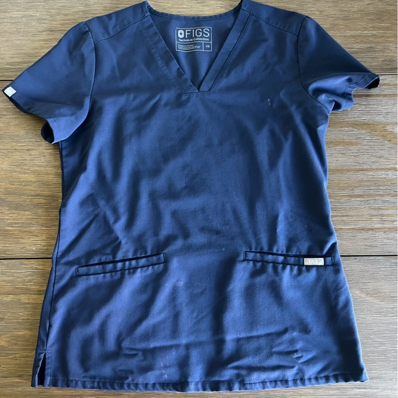 Figs Tops - Figs Navy Scrub Top